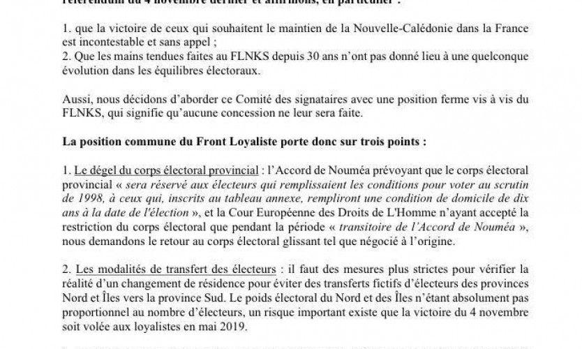 Le Front Loyaliste est né.