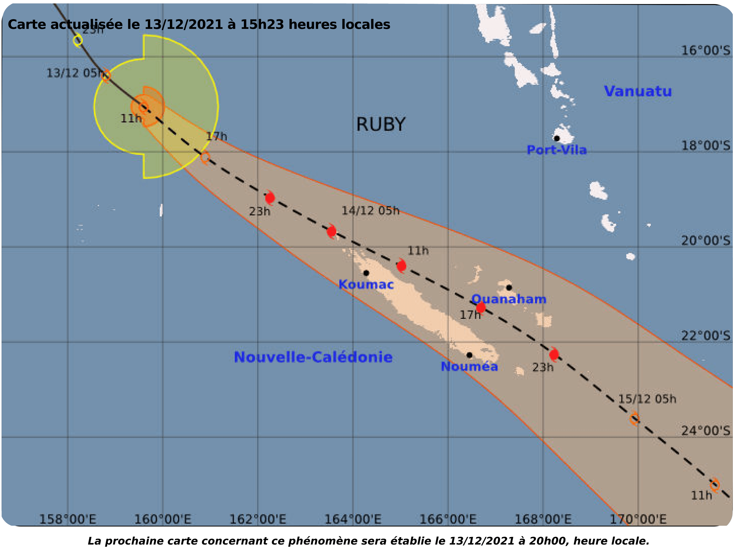 Alerte cyclonique niveau 2 à partir de 20h au Nord et 23h au Sud et aux Iles